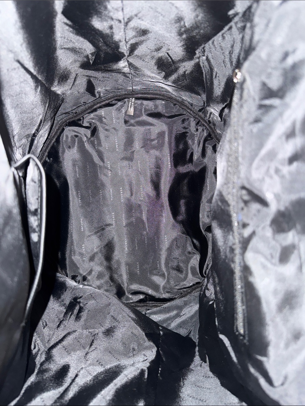 Versace Parfums Navy Blue & Black Drawstring Backpack—Medusa Logo - Picture 7 of 9